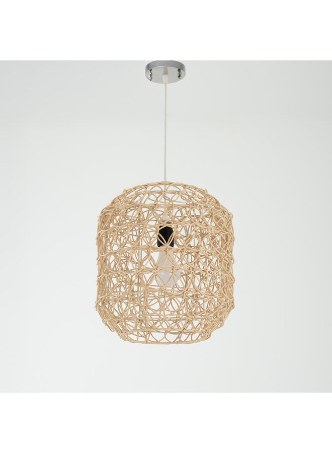 تبس هوم لمب نجفة TBS باللون بيج مصنوعة من بامبو لإضاءة المنزل والديكور - Image 2